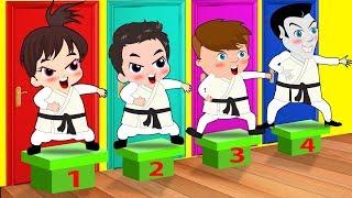 Moon Baby Trying to Break Board in Taekwondo Funny Story! Popular Kids Songs by Cartoons Sun & Moon