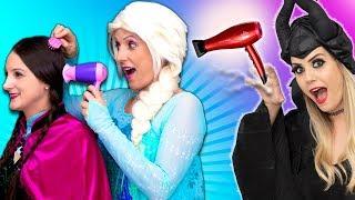 Frozen Elsa at Beauty Salon of Chocolate ???? Anna & Maleficent Funny Prank