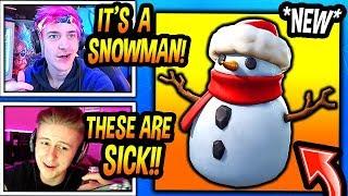 STREAMERS REACT TO *NEW* "SNEAKY SNOWMAN" ITEM! (NEW BUSH) Fortnite FUNNY & EPIC Moments