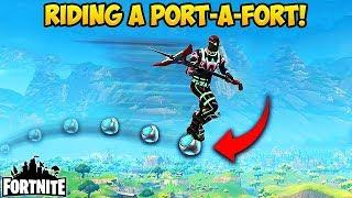FIRST EVER PORT-A-FORT RIDE! - Fortnite Funny Fails and WTF Moments! #186 (Daily Moments)