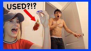 USED BLOODY TAMPON PRANK! (He FREAKS out!)