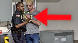STEALING AN OFFICERS BADGE!!! (COOLEST SECURITY EVER!) - MAGIC PRANK