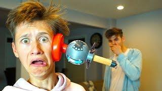 REAL LIFE FORTNITE CLINGER PRANK ON MY LITTLE BROTHER! FORTNITE IN REAL LIFE