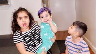 DYED MY BROTHERS SON'S HAIR TO PURPLE PRANK!!!!