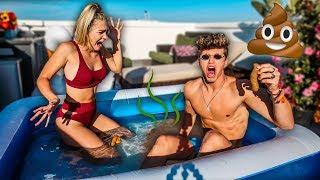 P.O.O.P IN POOL PRANK ON GIRLFRIEND! *SHE FREAKS OUT*