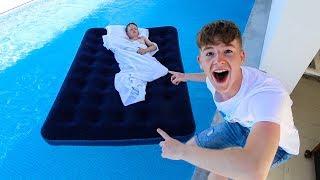 LITTLE BROTHER WAKES UP IN SWIMMING POOL PRANK!