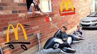 McDonald's Drive Thru Prank Inflatable giant Toys - Kids Pretend Play