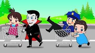 Moon Baby Doing Grocery Shopping Funny Story! Popular Kids Songs by Cartoons Sun & Moon
