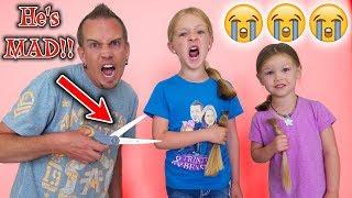 Angry Dad Chops Kids Hair Off After Epic Slime Prank!!! New Hair Cuts!