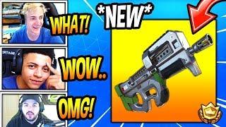 STREAMERS REACT TO *NEW* P90 COMPACT SMG! *LEGENDARY* Fortnite FUNNY & SAVAGE Moments