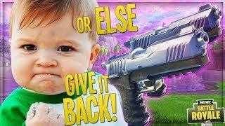 STEALING ANGRY NOOBS "EPIC *NEW* DUAL PISTOLS" ON FORTNITE Funny Fortnite Trolling
