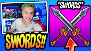 NINJA REACTS TO *NEW* "SWORD" MELEE WEAPON IN FORTNITE! *EPIC* Fortnite FUNNY & SAVAGE Moments