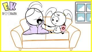 Emma & Kate "Sick Day" - EK Doodles Funny Animated Cartoon