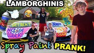 SPRAY PAINT THE SML LAMBORGHINIS PRANK!! (Almost Called the COPS)
