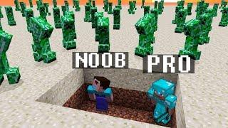 Minecraft Noob vs. Pro : CREEPER APOCALYPSE challenge - funny Minecraft battle