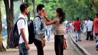 Girl Pulling Cheek In Front Of Girlfriend - Funny Prank In Kolkata - Pranks In India| By TCI