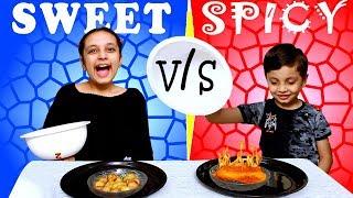 SPICY vs SWEET challenge #Funny #Kids | Tasty snacks for kids | Aayu and Pihu Show