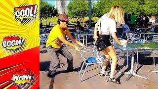 Chair pulling prank  | Funny video compilation Chair Pulling